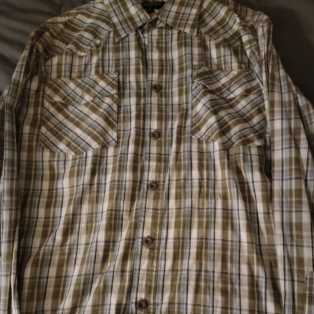 Decibel Longer NWOT L Green flannel